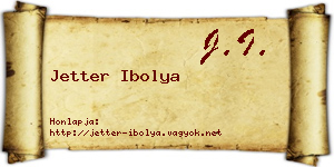 Jetter Ibolya névjegykártya