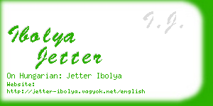 ibolya jetter business card